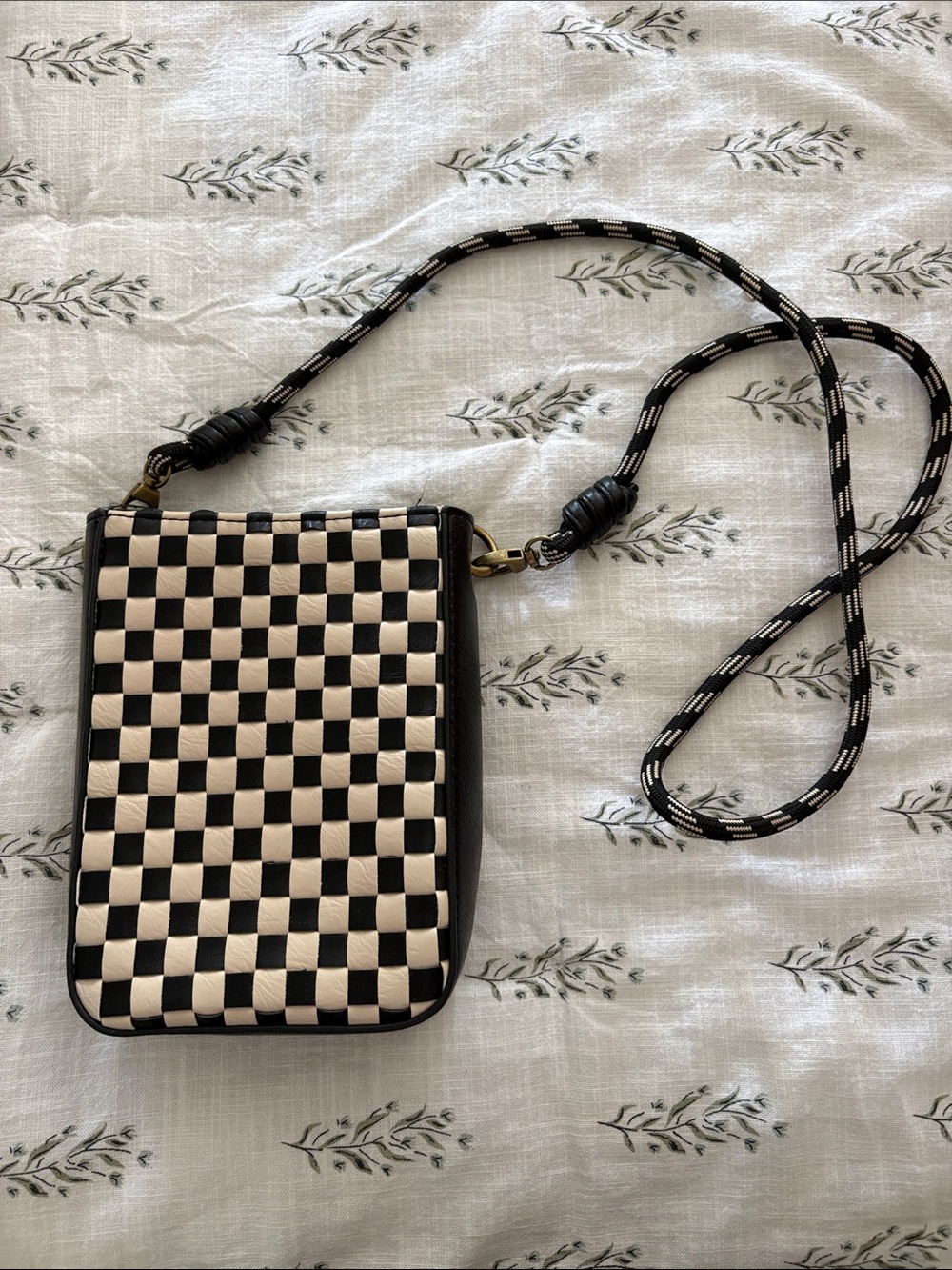 Universal Thread Black and White Checkerboard Crossbody Bag